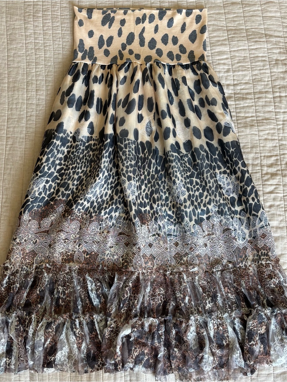 Y2K cheetah print skirt